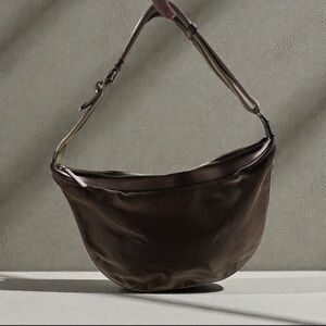 Authentic Gucci GG Canvas Nylon Hobo Shoulder Bag Brown Vintage